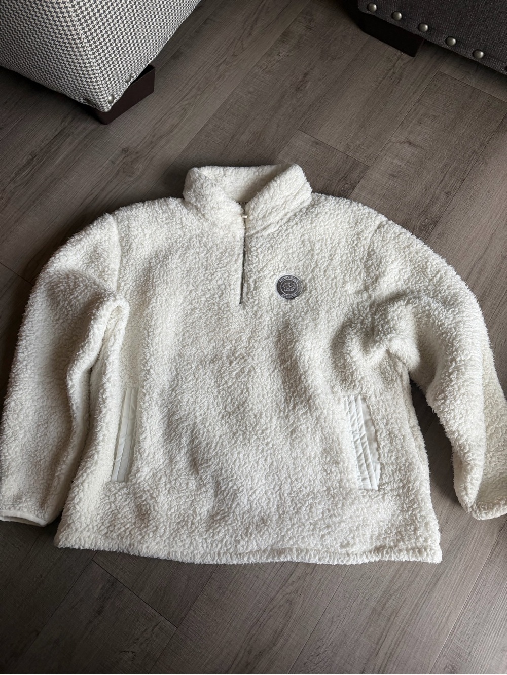 ivory ella Cream Sherpa Quarter-Zip Pullover